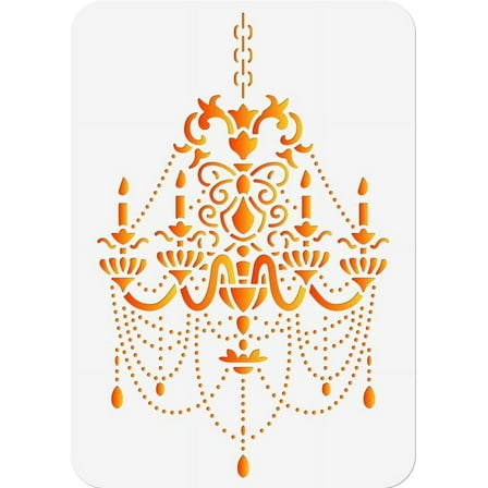 1sheet Chandelier Painting Stencil 11.7x8.3 Inch Vintage Reusable DIY Art and Craft Stencils Hollow Out Drawing Painting Template for Painting on Wood Fabric Paper Walls Canvas Furniture