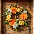 thumbnail image 3 of Artificial Wreath for Home Decor - Spring & Summer Floral Door Wreath, Waterproof, Sunproof, Lifelike, Easy Maintenance for Front Door, Wall, or Party Decoration, 3 of 5
