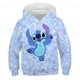 thumbnail image 1 of Sudadera con capucha de manga larga con estampado 3d de aguja azul Kawaii de Disney, jersey Popular de moda de otoño para niños, sudadera con capucha bonita y divertida 160 zhangmengya CONDUJO, 1 of 2
