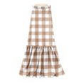 thumbnail image 4 of LWavelet Plaid Tiered Maxi Skirt Women Stylish Fall Casual Flowy Versatile Bottoms Light Brown XL, 4 of 6