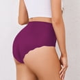 thumbnail image 5 of Ohufall Women's Seamless Underwear Solid Color Stretchy Comfortable Full Coverage Panty Summer Cool Breathable High Waist Tummy Control Brief, 5 of 7