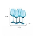 thumbnail image 3 of Set of Four Translucent Aqua Blue Large Wine Glasses, 3 of 6