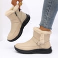 thumbnail image 2 of EKVAHL Women's Winter Snow Boots, Slip‑On Buckle Strap Ankle Booties, Non‑Slip Thick Sole Warm Boots for Cold Days Beige, 2 of 5