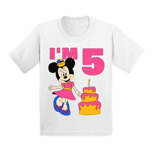 Awkward Styles Minnie Steamboat Willie Toddler Shirt Baby Mickey I'm Birthday Boy Tshirt for Girls Age 5 Years Cotton T-shirts 2T 3T 4T 5/6 Graphic Tee