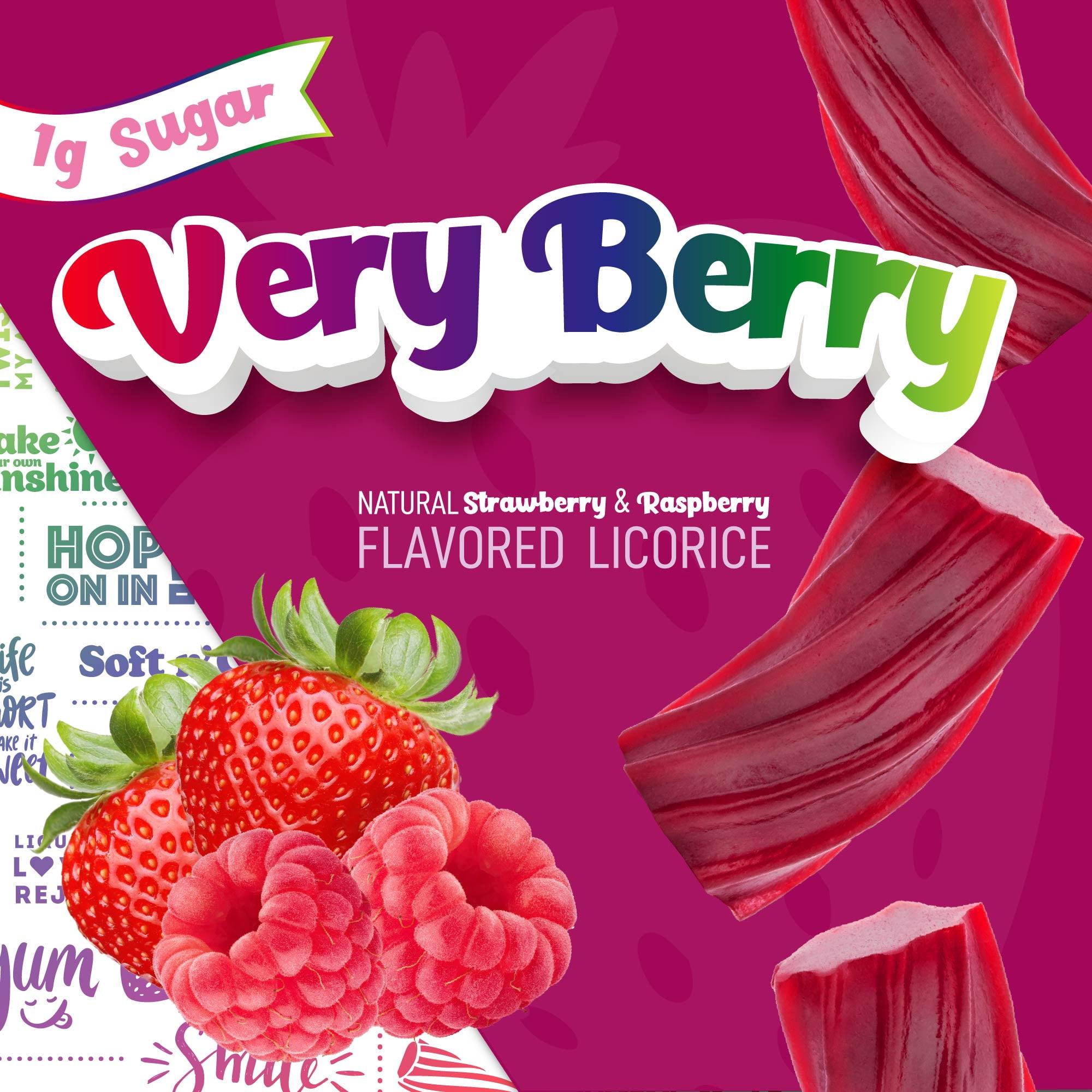 Wiley Wallaby 5.5 Ounce Very Berry Low Sugar Gluten Free Gourmet Australian Style Soft & Chewy Licorice Candy Twists 5.5 Ounce, Pack of 3