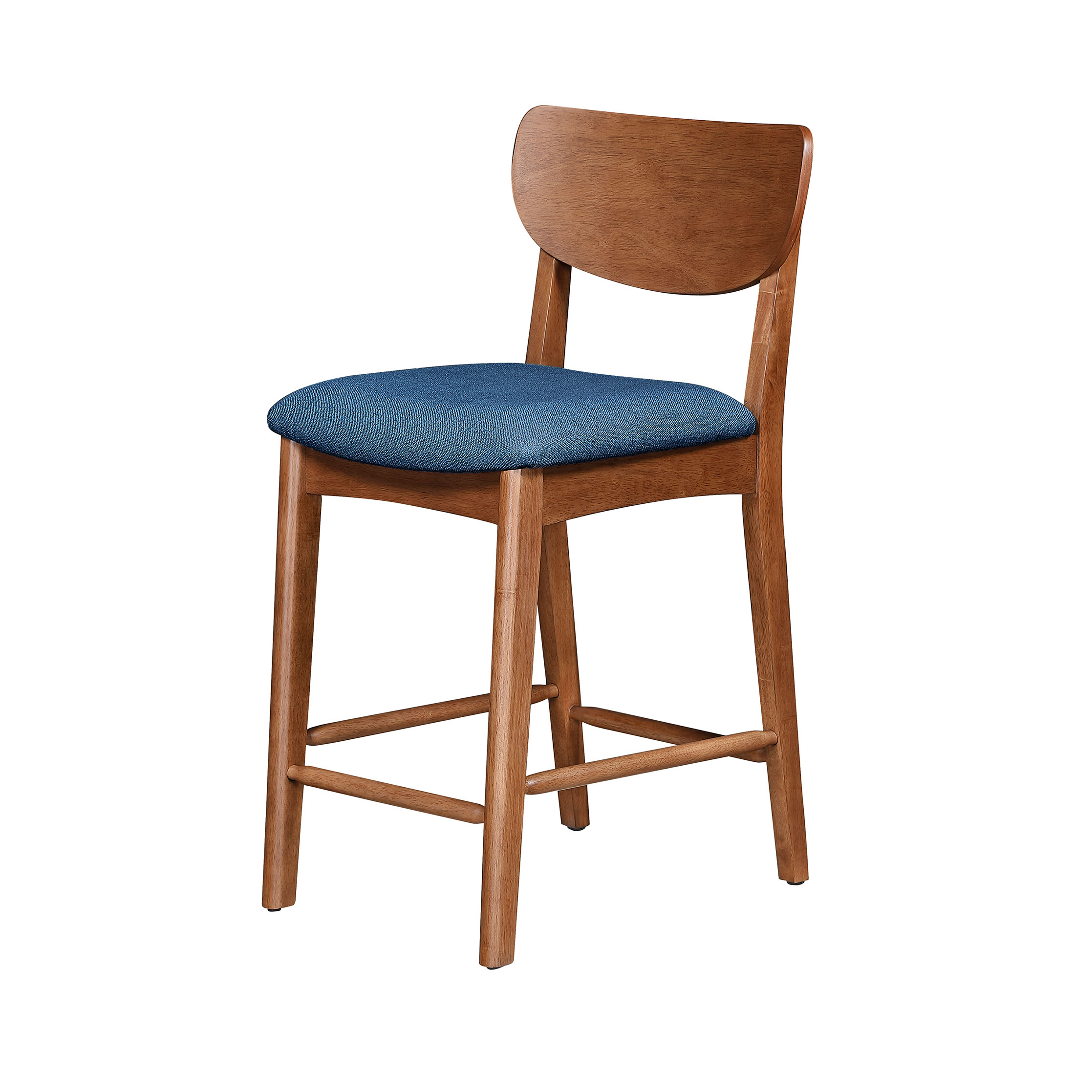 Better Homes & Gardens Greyson Counter-Height Stools, Blue Fabric Seat, Set of 2