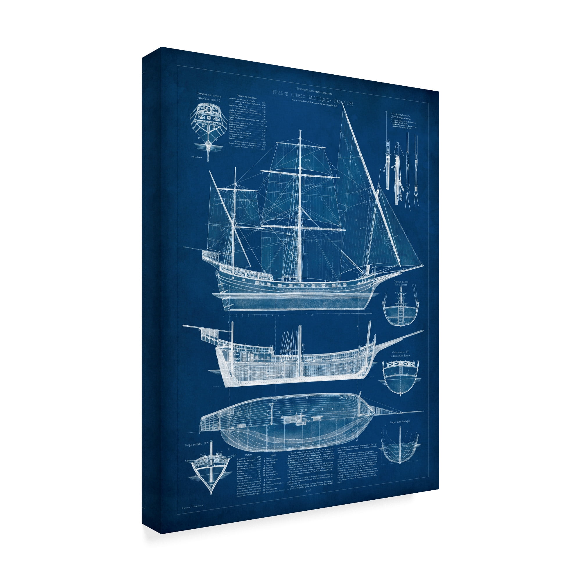 Trademark Fine Art 'Antique Ship Blueprint I' Canvas Art by Vision Studio
