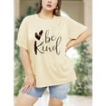 thumbnail image 2 of XCHQRTI Leopard Be Kind Shirt for Women Plus Size Graphic Tees Short Sleeve Tops, 2 of 7