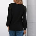 thumbnail image 7 of Dwralegc Womens Sweaters Casual Long Sleeves Sweaters Lightweight Knitted Dressy Shirts Fashion Round Neck Fall Tunic Top Black S, 7 of 7