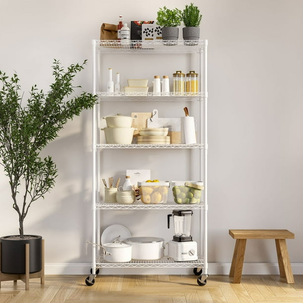 Seville Classics 5-Tier Steel Wire Shelving, 36” W x 14” D x