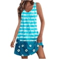 thumbnail image 2 of GaThRRgYP Dresses for Women Plus Size Summer,Women's Casual Sundress with Pockets Summer Boho Beach Dress Floral T-Shirts Dress Neck Loose Tank Dresses, 2 of 6
