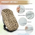 thumbnail image 5 of KUIFORTI Leopard Print Car Seat Sun Shade Cover Baby, Car Seats Heat Protector Keeps Your Toddler Baby Seat at a Cool Temperature, 5 of 6