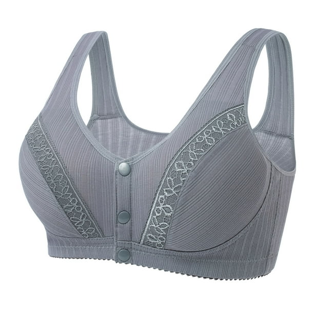 Women Front Button Nursing Bras Large Bust Adjustable Shoulder Strap Soft Wirefree Bra Full