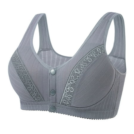 Sports Bras for Women Wirefree Push-Up Seamless Bra Solid Print Grey 40 1-Pack
