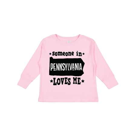 

Inktastic Someone in Pennsylvania Loves Me Gift Toddler Boy or Toddler Girl Long Sleeve T-Shirt