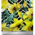 thumbnail image 3 of oneOone Cotton Cambric Fabric Chevron|Leaves & Floral Panel Print Fabric By The Yard 56 Inch Wide, 3 of 3