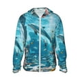 thumbnail image 1 of Fotbe Underwater Dolphin Scene Chaqueta con Protección Solar UPF 50+ para Hombre y Mujer, Camisa con Capucha y Bolsillos-Small, 1 of 7