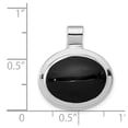 thumbnail image 4 of 925 Sterling Silver Solid Polished Simulated Onyx Pendant Necklace 22x19mm Wide Pendant for Women, 4 of 4