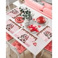 thumbnail image 4 of Valentines Placemats Gnome Heart Red Roses Valentines Day Place Mats for Dining Room Love Stripes Washable Table Mats for Kitchen Dining Decorations Set of 6, 4 of 6