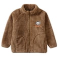 thumbnail image 5 of 3-4 Years Toddler Childrens Warm Jacket Boys And Girls Simple And Plush Jacket Zipper Cardigan School Coffee Sweatshirt, 5 of 5