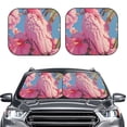 thumbnail image 2 of Naloa Pink Parrot Tropical Blossoms Print 2-Piece Windshield Sunshade,Foldable Car Front Window Sun Shades,for Most Sedans SUV Truck-Medium, 2 of 6
