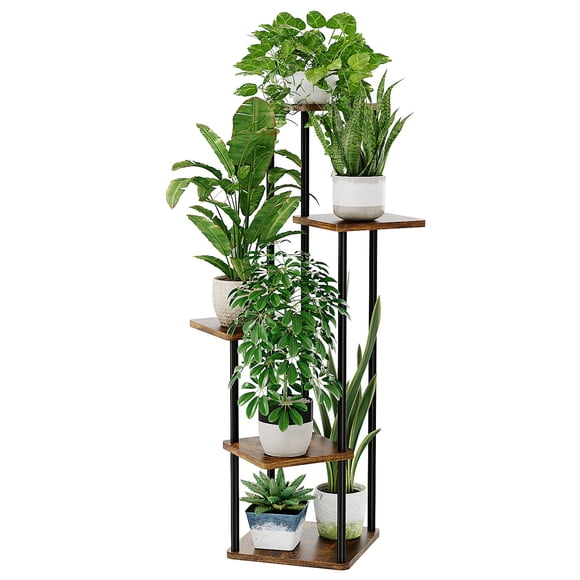 Soporte para plantas Bamworld, estante alto para interiores, para varias plantas