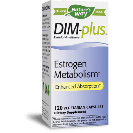 Natures Way DIM-Plus Diindolylmethane Estrogen Metabolism Vcaps 120 (Best Estrogen Pills For Breast Growth)