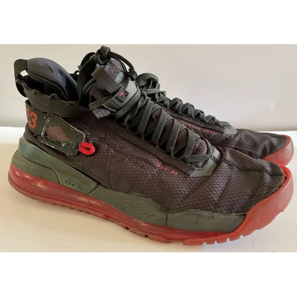 N I-K-E Mens A i r-Jor-dan Jumpman AIMAX 00023 Black Red Basketball Shoes Sneakers 12