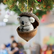 Forest Animal Christmas Decoration, Animal Christmas Ornament,2D Flat Acrylic Forest Animal Decoration, Acrylic Hanging Woodland Pendant for Xmas Tree Decorations(B)