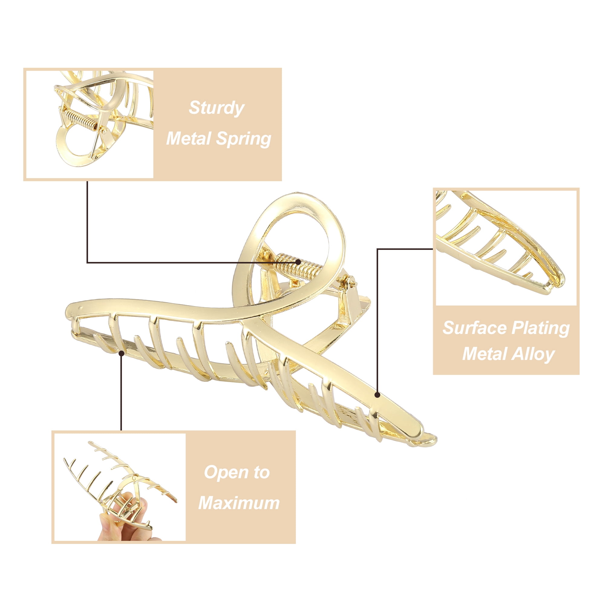 Unique Bargains Metal Hair Claw Clip Hair Barrettes Hair Pins for Women Beauty 4.5 Inch