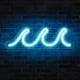 thumbnail image 1 of Letrero de neón ondulado en el dormitorio, letrero de neón LED azul hielo con decoración de pared, luz nocturna USB con atenuador e interruptor, decoración tropical en sala de estar, bar, Do, 1 of 4