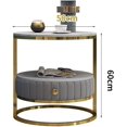 thumbnail image 2 of Nightstand Marble Bedside Table Rock Slab Round Small Apartment Bedroom Storage Cabinet Nightstand Side Table Bedside Table, 2 of 7