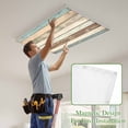 thumbnail image 4 of Farmhouse Teal Brown Magnetic Fluorescent Light Covers for Ceiling Lights 2 x 4 Feet, Country Ombre Wooden Office Classroom Kitchen Drop Ceiling Light Covers Lighting Filters Shade Panel 4 Packs, 4 of 9