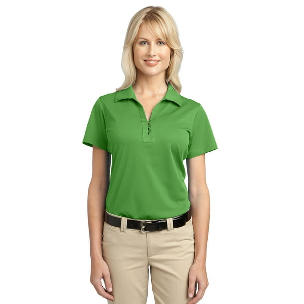Port Authority Polo de piqué técnico para mujer, verde cactus, extra pequeño Autoridad Portuaria L527