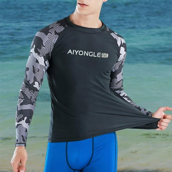 Camisa de natación para hombre, camisa para surf, traje de baño con estampado de moda de secado rápido, camisa de playa, traje de surf para natación, SG