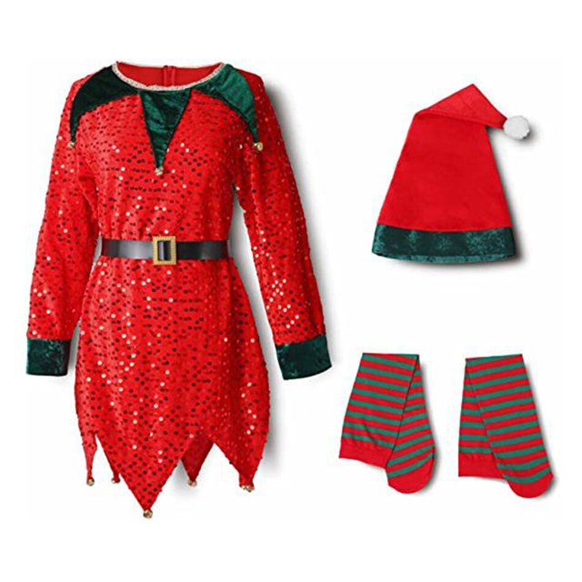 Conjunto de ropa de Navidad para niños, bebés, niños y niñas, disfraces de árbol de Navidad, Cosplay, traje de Papá Noel, trajes de fiesta de Año Nuevo para niños, 110cm (4T) Gao Jinjia LED