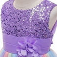 thumbnail image 4 of XBASW 3-10Y Girls Formal Dresses Flower Girl Sequin Tulle Princess Dresses Sleeveless Pageant Ball Party Gown for Baby Toddler Kids, 4 of 9