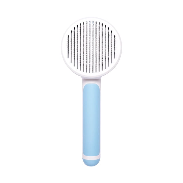 LSLJS Pet Comb Stainless Steel Needle Comb Round Head Comb Hair Removal Brush Self-cleaning Comb, Cleaning Comb