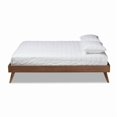 thumbnail image 3 of Allora Mid-Century Solid Rubberwood Queen Platform Bed in Walnut Brown, 3 of 7