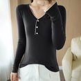 thumbnail image 3 of STETMN Women's Fuzzy Sweater Loose Slouchy V Neck Wool Top Cozy Knitwear Pullover Shirt, 3 of 3