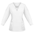 thumbnail image 2 of Women's  Pocket Notch Neck Scrub Top Women,Womens Scrubs,Scrubs for Women,Scrub Top,Nursing Scrubs-White XL, 2 of 5