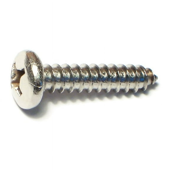 #12 x 1" 18-8 Stainless Steel Phillips Pan Head Sheet Metal Screws SMSPSS-412