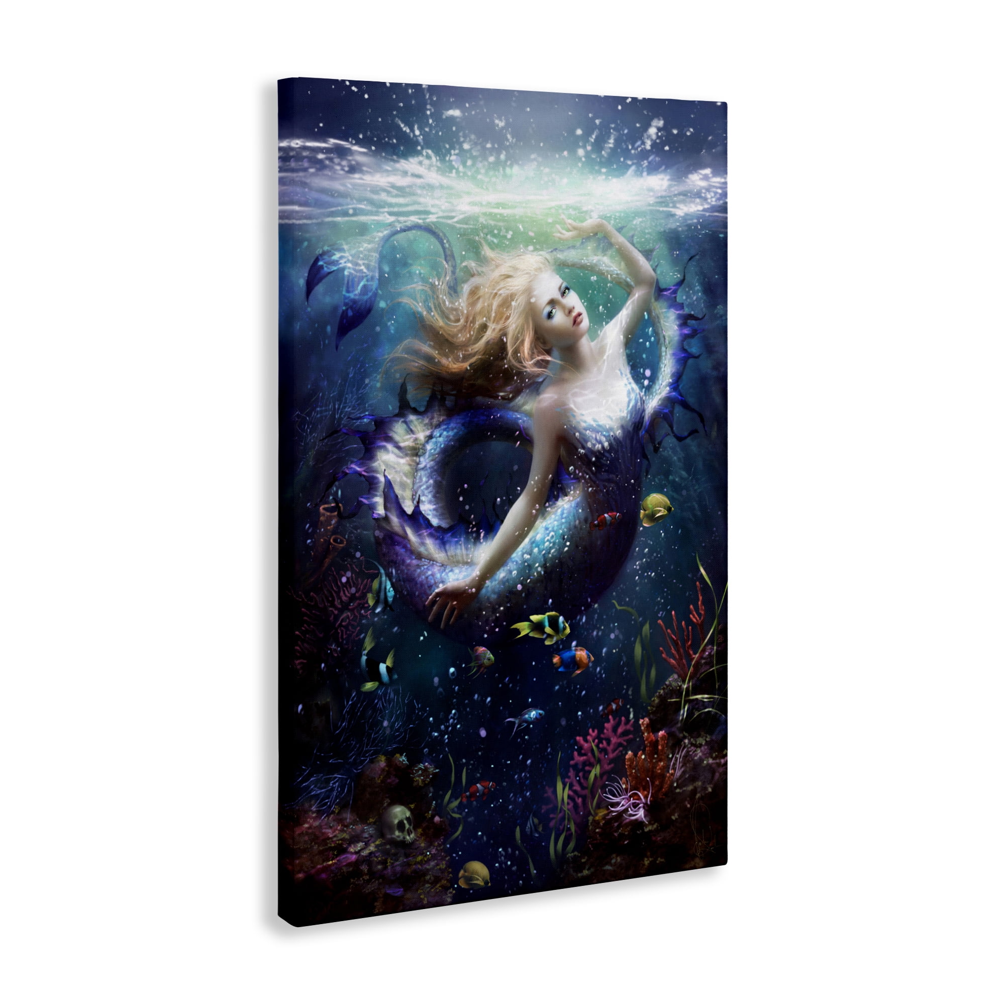 Stupell Industries Deep Sea Mermaid Canvas Wall Art, design by Melanie Delon