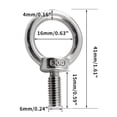 thumbnail image 2 of LinenLoon 12Pcs M6 Lifting Eye Bolts, 304 Stainless Steel Male Thread Machinery Shoulder Ring Eye Bolt Heavy Duty, 2 of 5