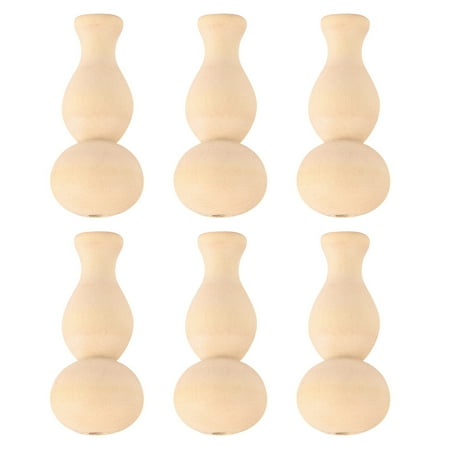 

6pcs Creative Small Gourd Wooden Pendant Hanging Handmaking Accessories Delicate Gourd Pendant for DIY Crafts Decor Layout (Boxw