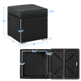 thumbnail image 6 of Alden Design 2pcs Resin Wicker Ottomans with Cushion & Hidden Storage for Garden, Black/Gray, 6 of 8