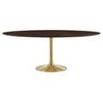 thumbnail image 2 of Modway Lippa 78" Oval Wood Grain Dining Table in Gold Cherry Walnut, 2 of 7