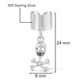 thumbnail image 2 of AeraVida Gothic Skull Crossbones Ear Cuff Sterling Silver Cartilage Non-Piercing Earrings, 2 of 5