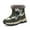 Army Green, variant on REDARER Kids Snow Boots Boys Girls Easy Zip Winter Shoes Warm Lined Non Thick Cold Weather Outdoor Boots,2