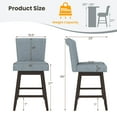 thumbnail image 3 of Costway 27" Swivel Bar Stools Set of 2 with Rubber Wood Legs Upholstered Linen Bar Chairs Gray, 3 of 10